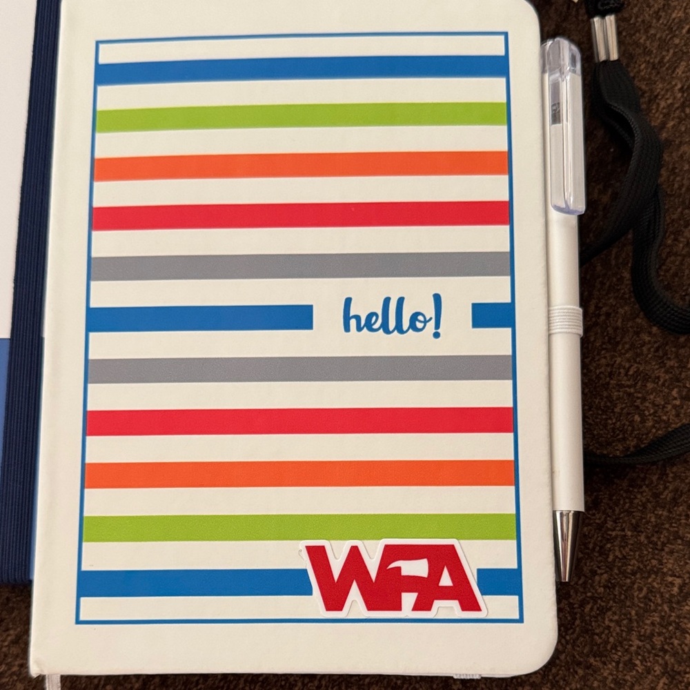 FA Striped Tablet Folio Case with Stylus - White Multi